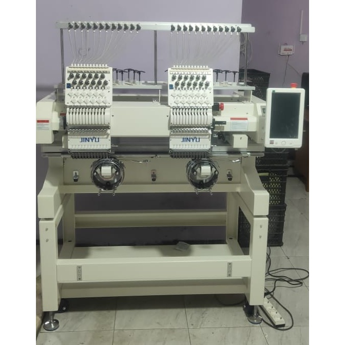 Mesin Bordir Komputer Jinyu 2 Kepala 12 Jarum Baru Bergaransi