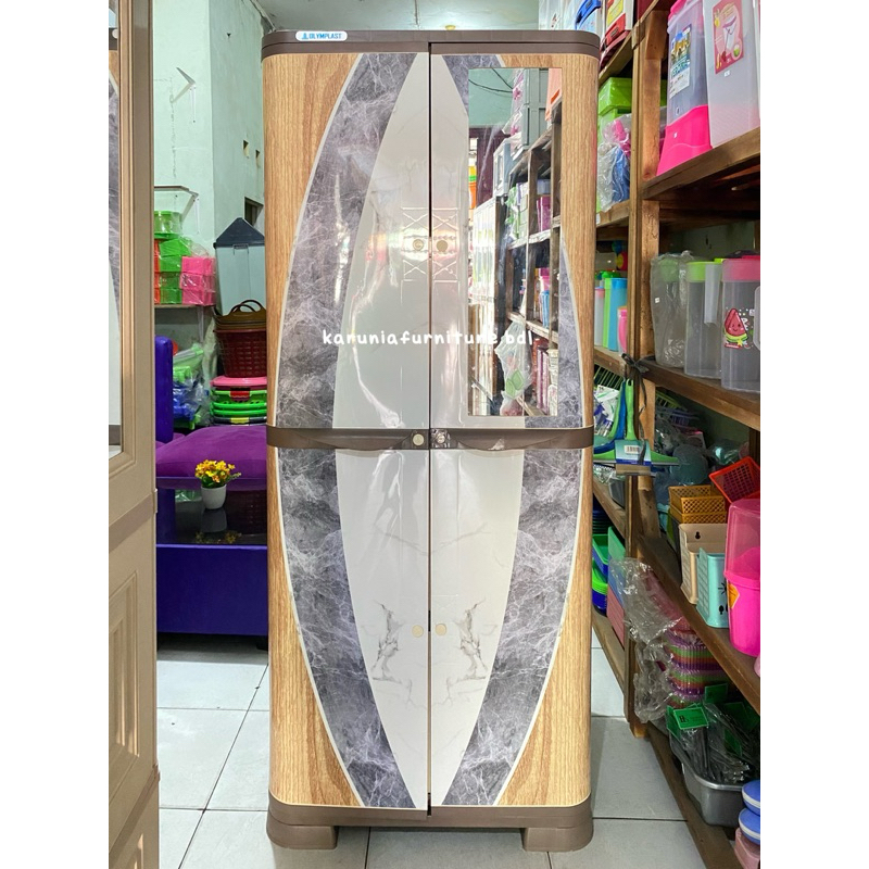 LEMARI PAKAIAN OLYMPLAST 2 PINTU | LEMARI PLASTIK SUSUN GANTUNG