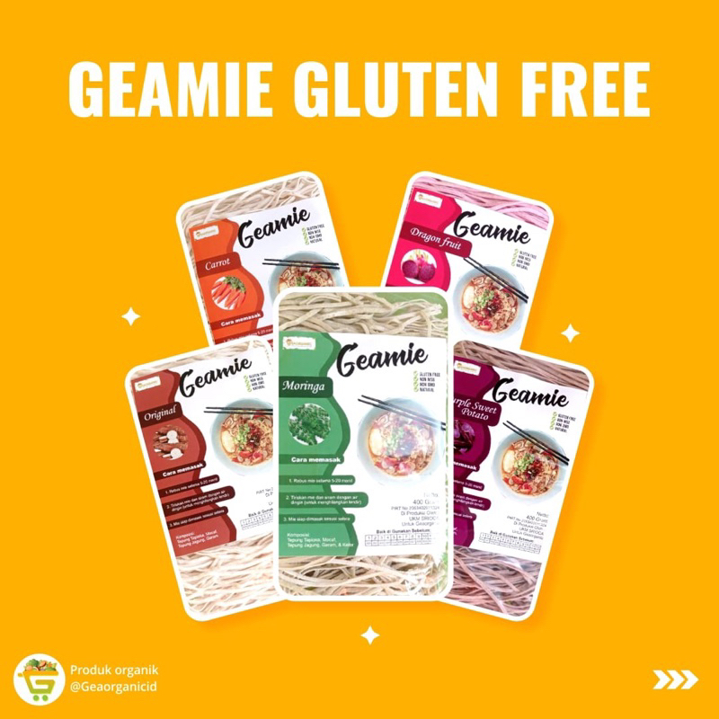 

Mie Kering Non Bumbu Gluten-Free Vegan 400 gr | Geamie