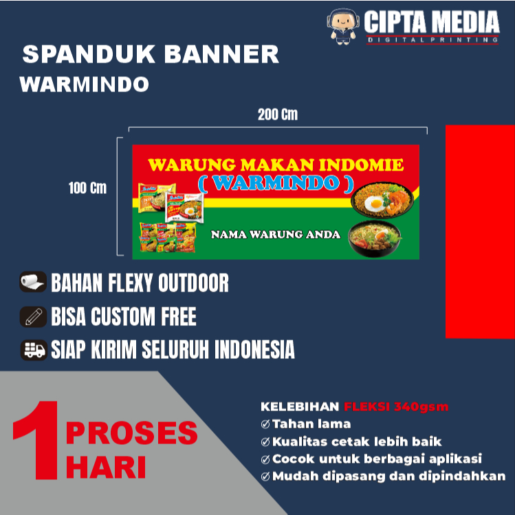 CETAK BANNER SPANDUK WARMINDO . WARUNG KOPI