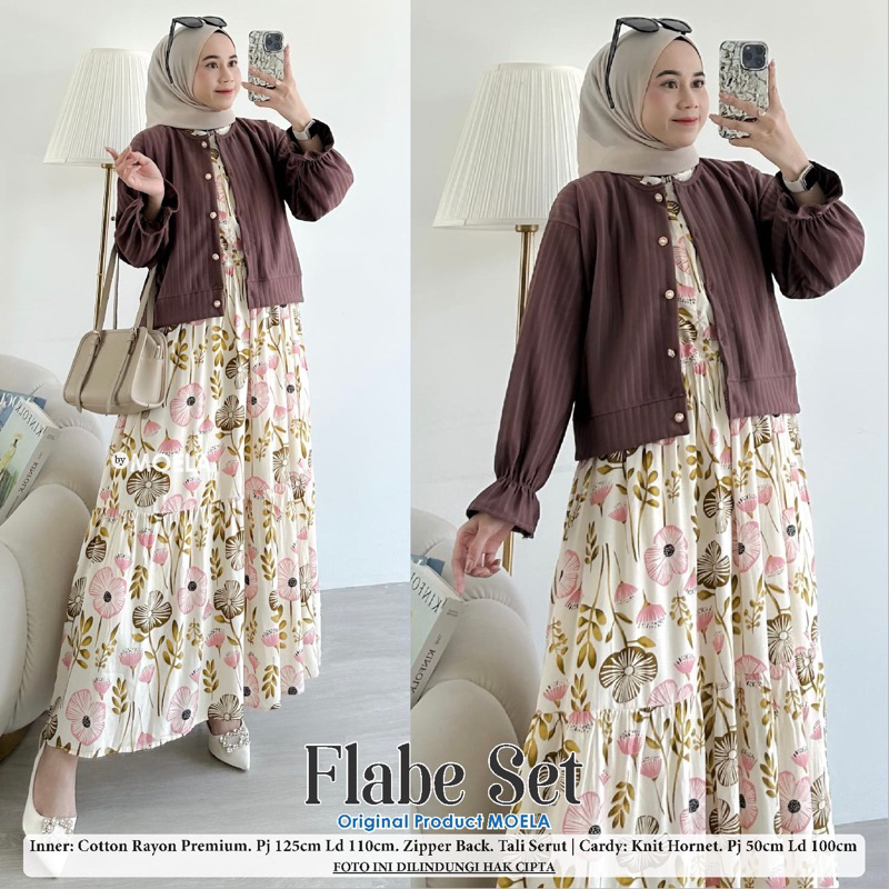 [Alfihijabstore ] 2.6 set Inner plus cardi Overall Knit Fiano Flano Peani Tioca Lecia Logim Airei Fa