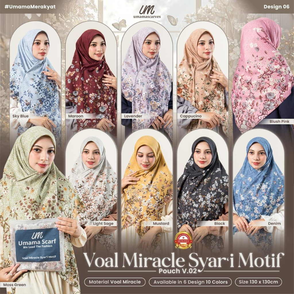 Gerai Rabbani/Hijab Segi Empat Motif Syari