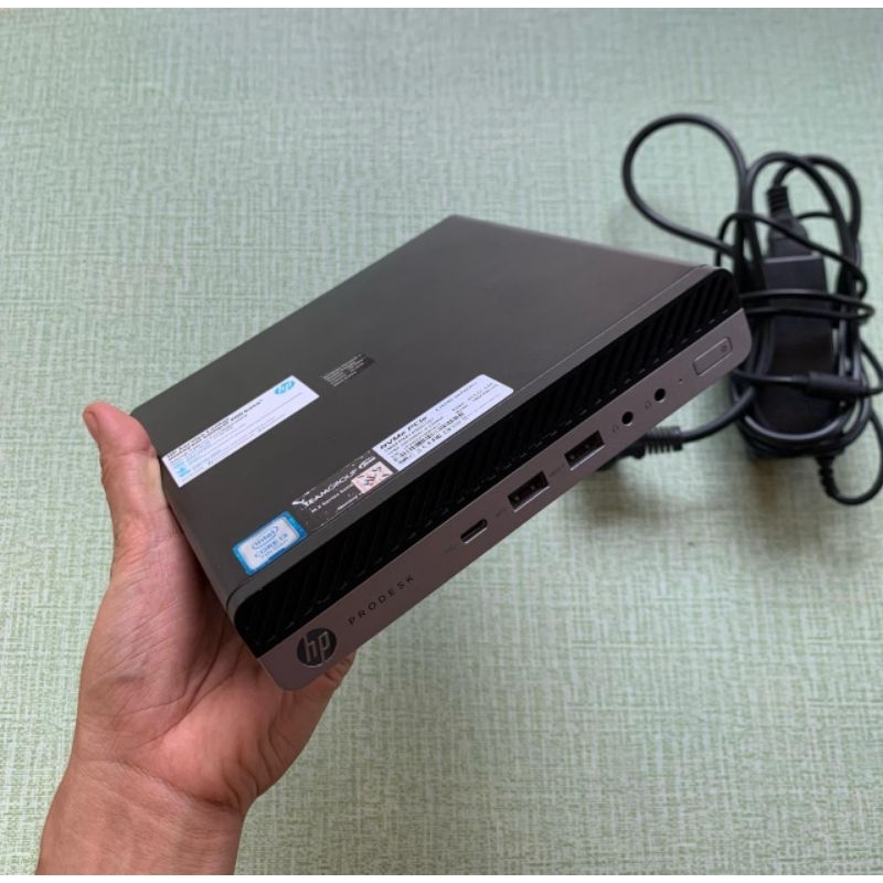 mini komputer PC rendah daya merk hp prodesk 600 g3 ram 4gb internal ssd 128gb core i3, seken second