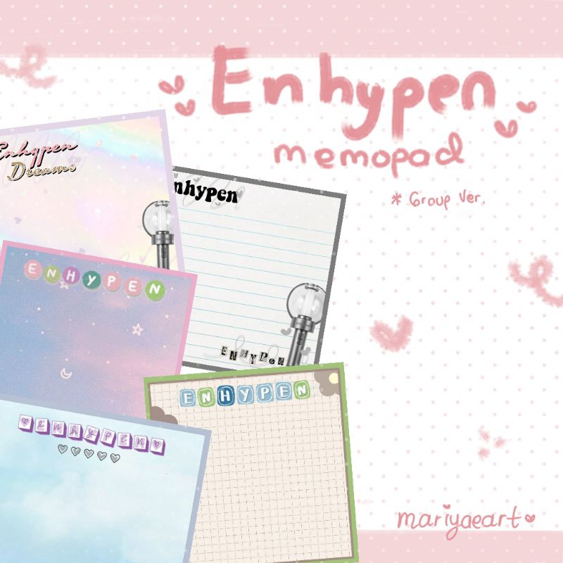 

Enhypen memo sheet notepad memopad notes buku catatan agenda memo jurnal by mariyaeart