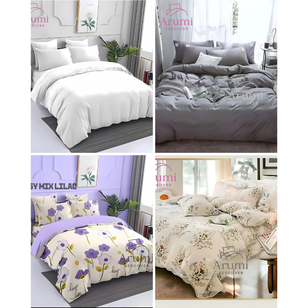 Bedcover Set Sprei Dan Sargul Ukuran 120x200-200x200 Tinggi Sprei 20 cm - Arumi Bedcover