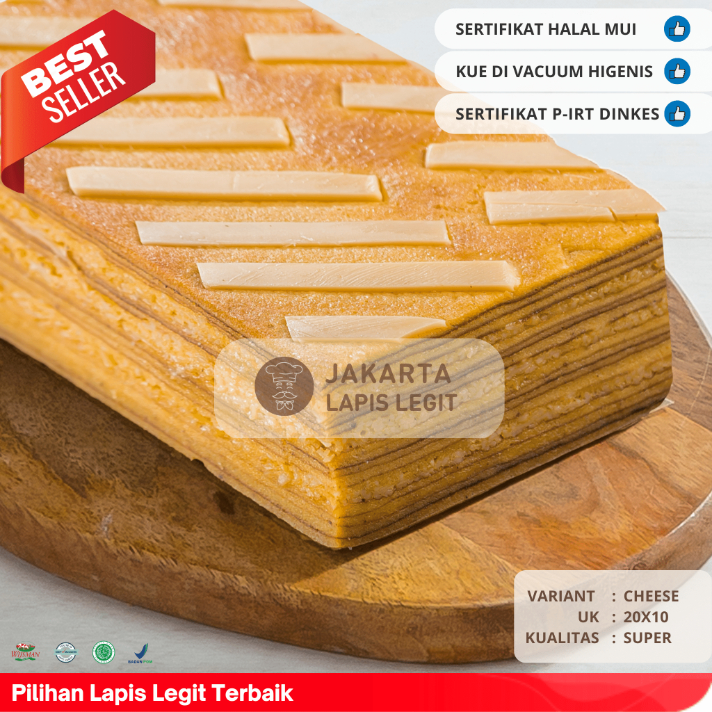 

SUPPLIER KUE LAPIS LEGIT Cheese SUPER WISMAN 100% Halal 20x10 Keju