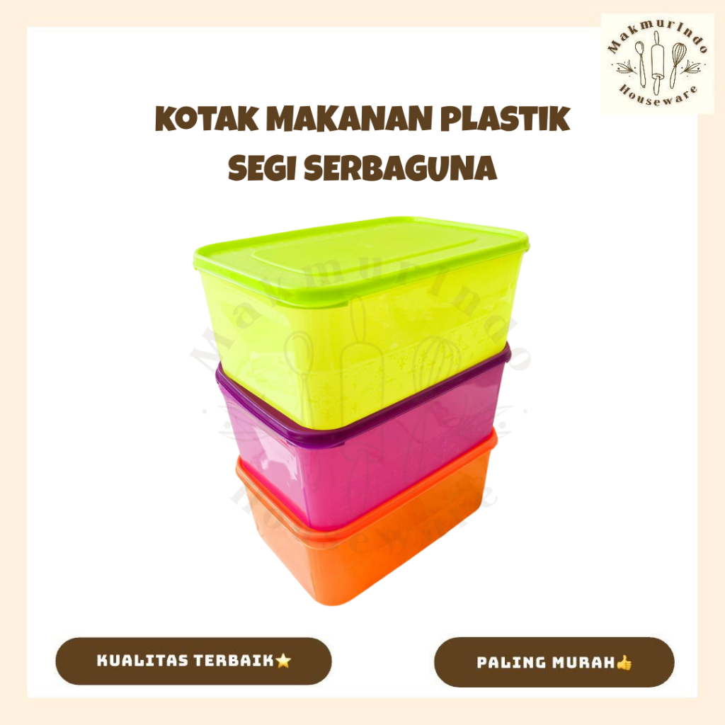 Kotak Makanan Plastik Segi Serbaguna Penyimpanan Jajanan Donat Multifungsi - MAKMURINDO HOUSEWARE