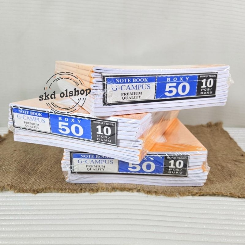 

Buku Tulis G Campus Ukuran Boxy Maxy Panjang Isi 50 Lembar 10 Buku Cover Craft Coklat RB9