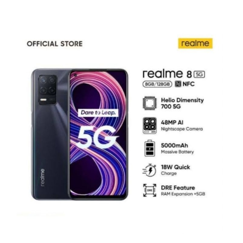 HP REALME 8 5G 8/128 GB - RELMI 8 5G RAM 8GB ROM 128G GARANSI RESMI