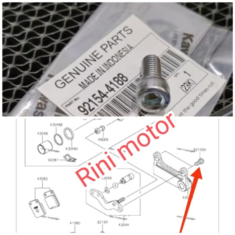 baut kaliper belakang klx 150 KLX150 original