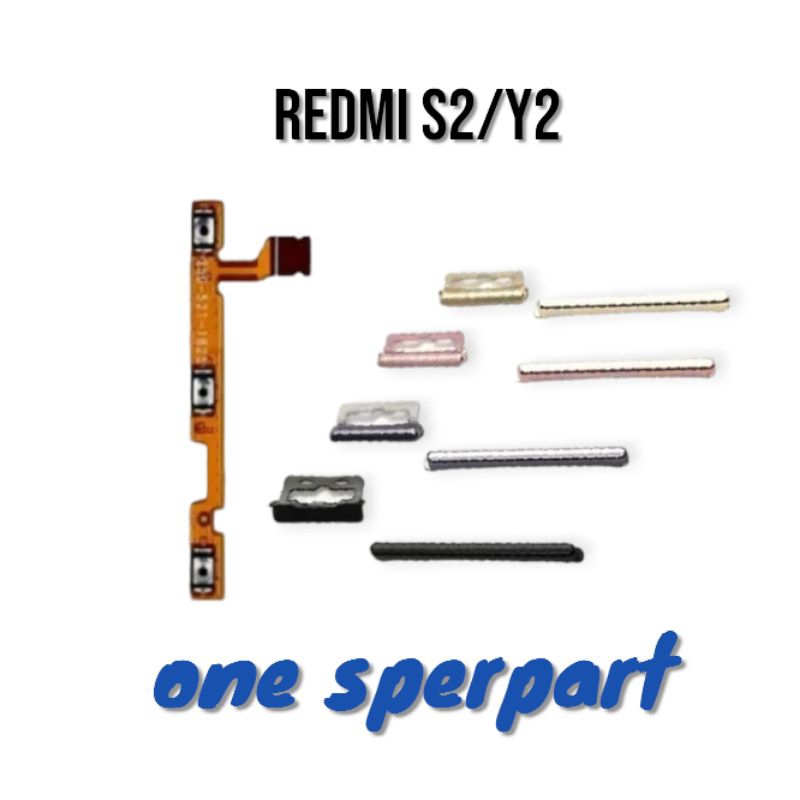 TOMBOL LUAR+FLEXSIBEL ON OFF VOLUME XIAOMI REDMI S2/Y2 (1SET)