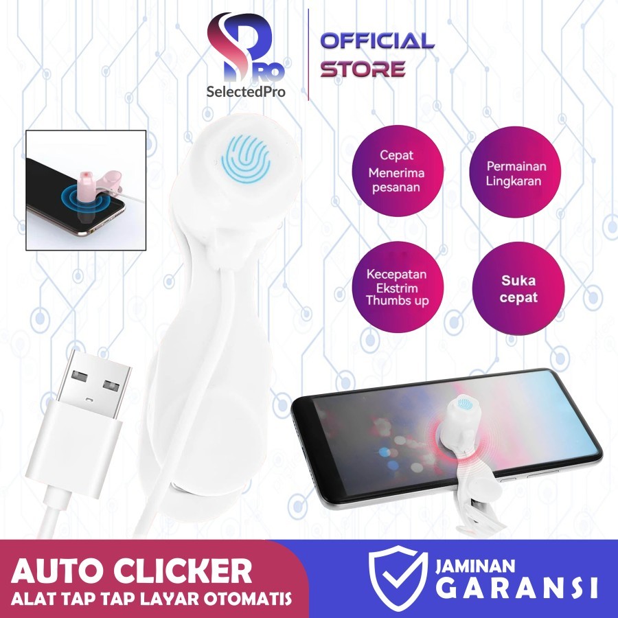 SelectedPro Smart Auto Clicker USB Alat Tap Layar Otomatis untuk HP Live Streaming & Game KLIKER-USB