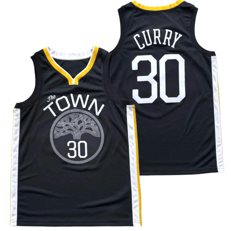 JERSEY BAJU BASKET THE TOWN #30 STEPHEN STEPH CURRY CITY EDITION HITAM KUNING