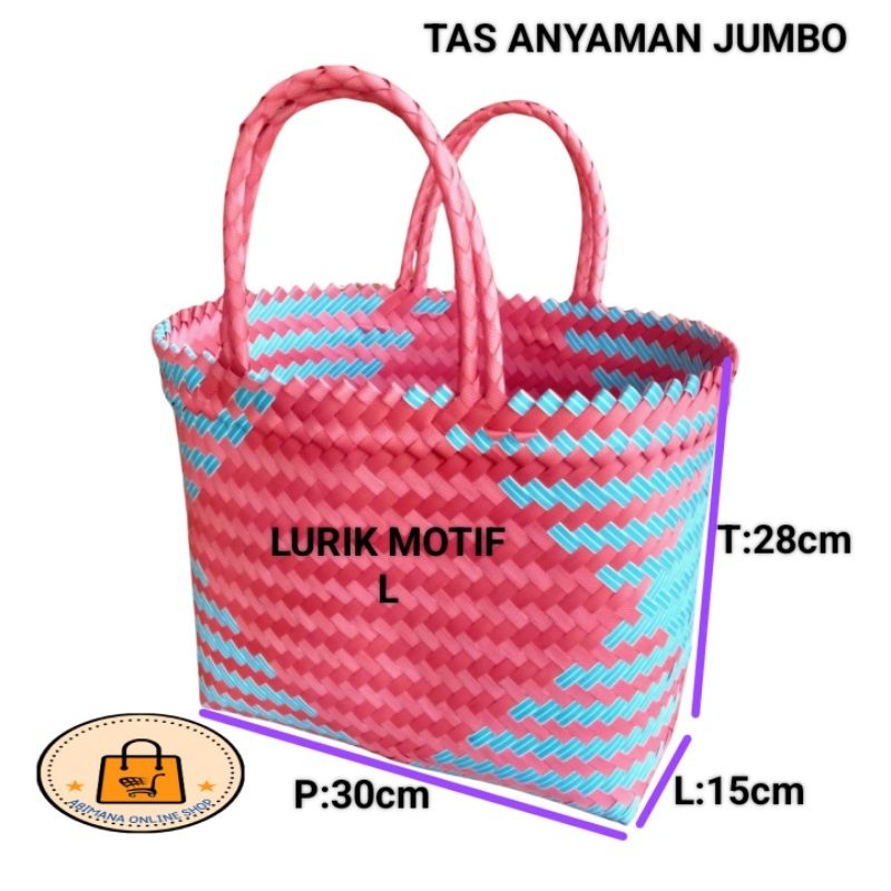 Tas Anyaman Lurik Jumbo/Tas Anyaman Lurik L/Tas belanja/Tas Sembako