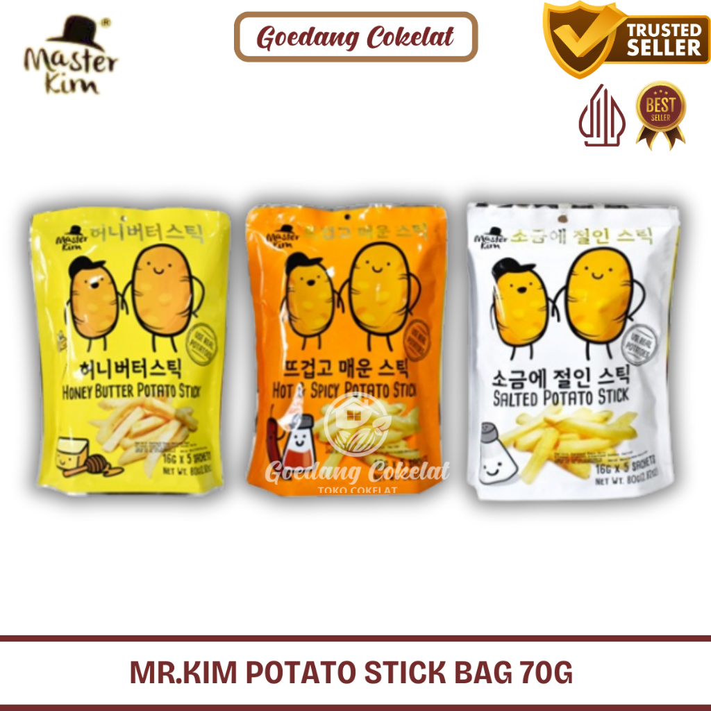 

Master Kim Potato Snack Stick Salted Hot Spicy Honey Butter Potato Chips Stick French Fries 80 / 70 Gram gr