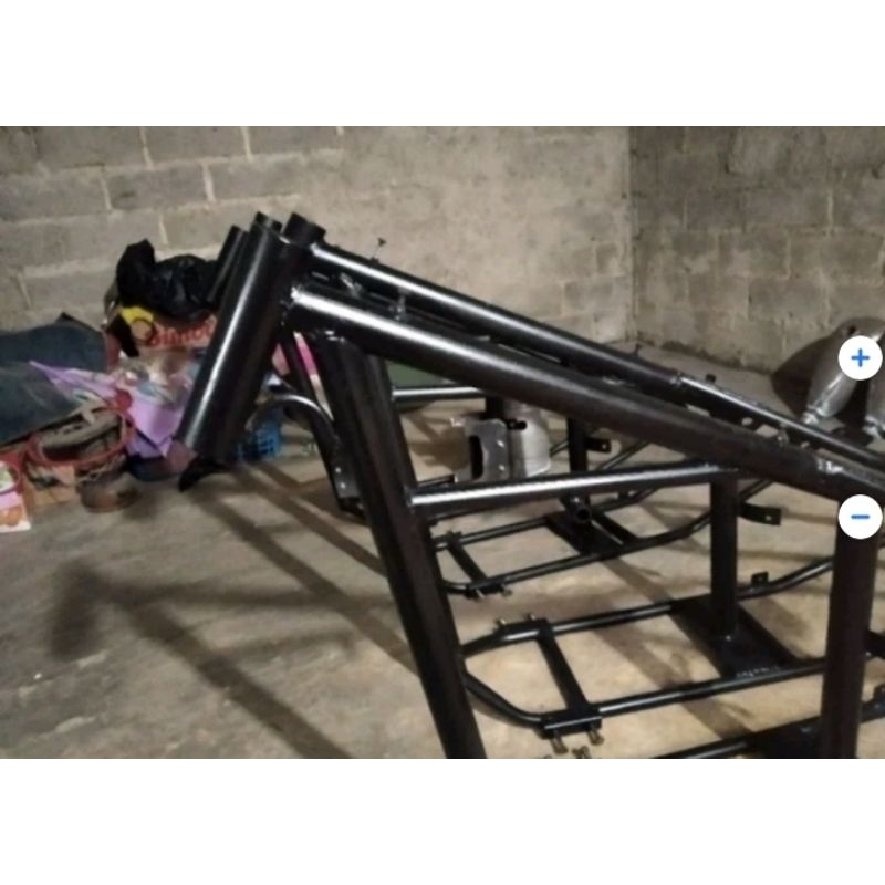 rangka chopper PNP Honda GL Tiger Scorpio belum ada mounting tebal 3 mili udah cat
