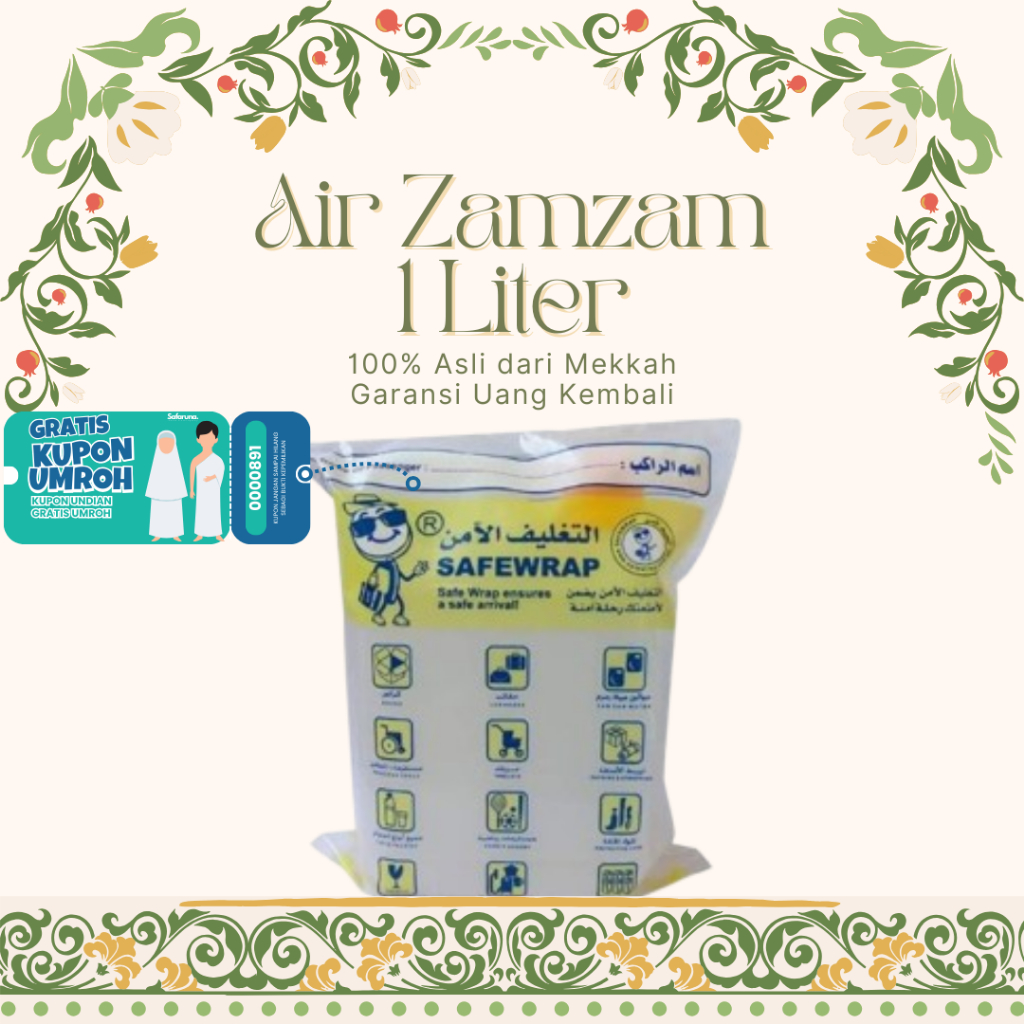 

Air Zam - Zam 1 Liter | DIJAMIN ASLI 100% Dari Mekkah