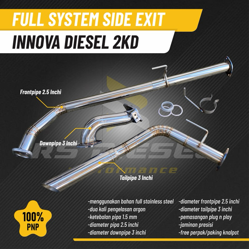Full system side exit innova diesel 2kd