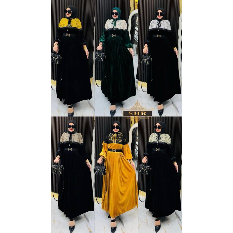 “BY SHR ORI NEW” READY MIDI DRESS BLUDRU BRUKAT MEWAH BY SHR ORI BEST SELLER GAMIS LEBARAN
