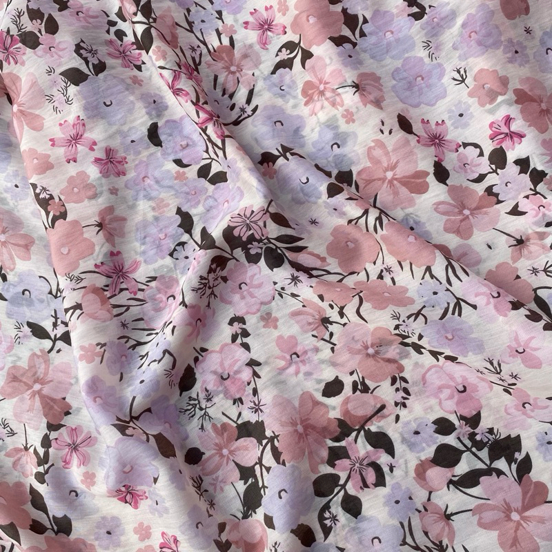 kain katun silky motif/kain silky sutra/kain silky sutra/kain motif cantik/kain motif bunga