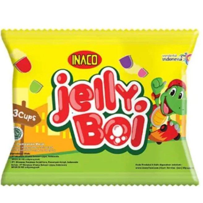 

Inaco Jelly Boi Netto 33 Gram isi 3 Pcs Makanan Ringan Snack Cemilan Anak Jeli Agar Puding Pudding Grosir Murah