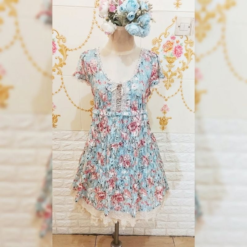 Axes Femme Floral Blue Dress