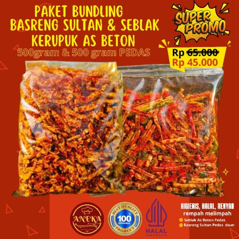 

PROMO - PAKET BUNDLING BASRENG PEDAS 500GR & 500GR SEBLAK KERUPUK BETON/SEBLAK JAAT