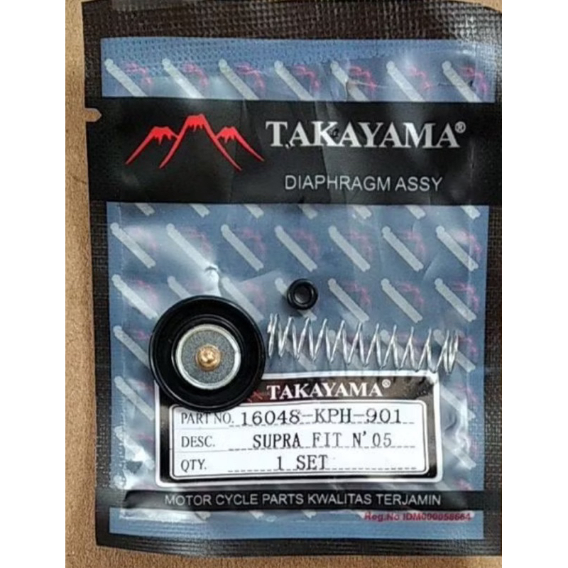 Takayama Diaphragm Assy Membran Karbulator Honda Supra Fit N’05 / 16048-KPH-901