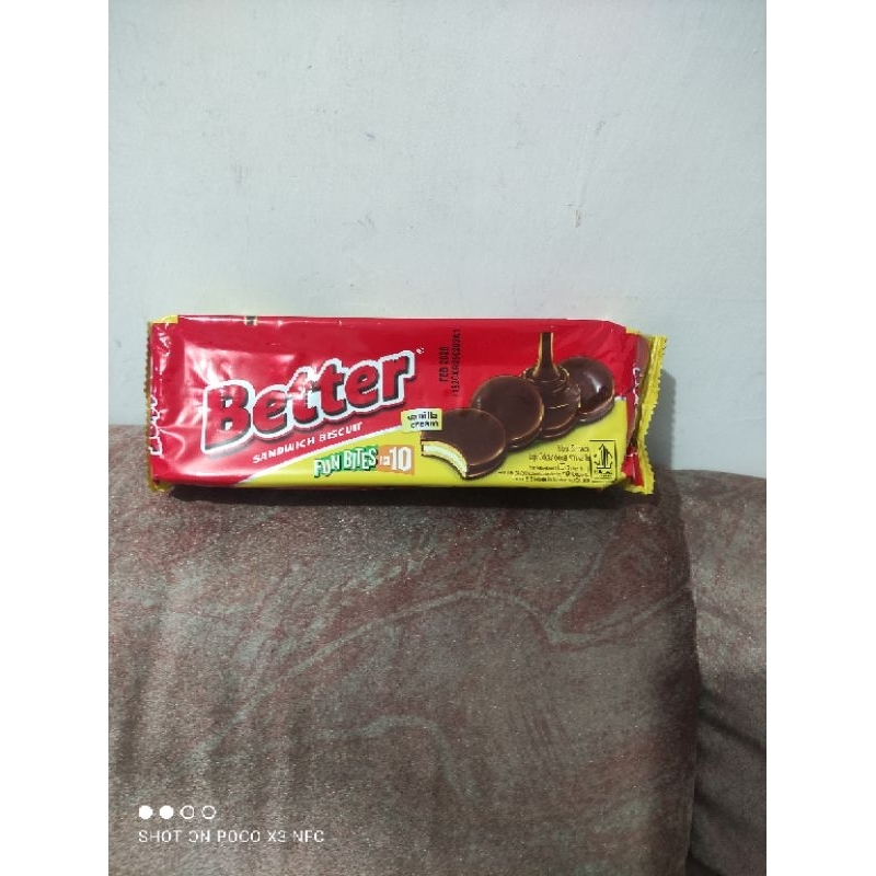 

Better Sandwich Vanilla Cream Biskuit Coklat 120gr