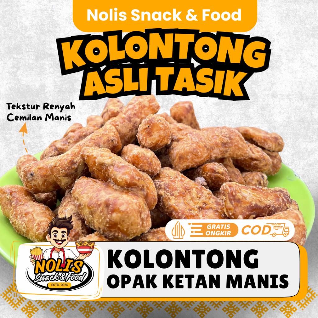 

Kolontong Manis Khas Tasikmalaya / Kelontong Opak ketan Manis gula merah /Grosir Cemilan Nolis Snack