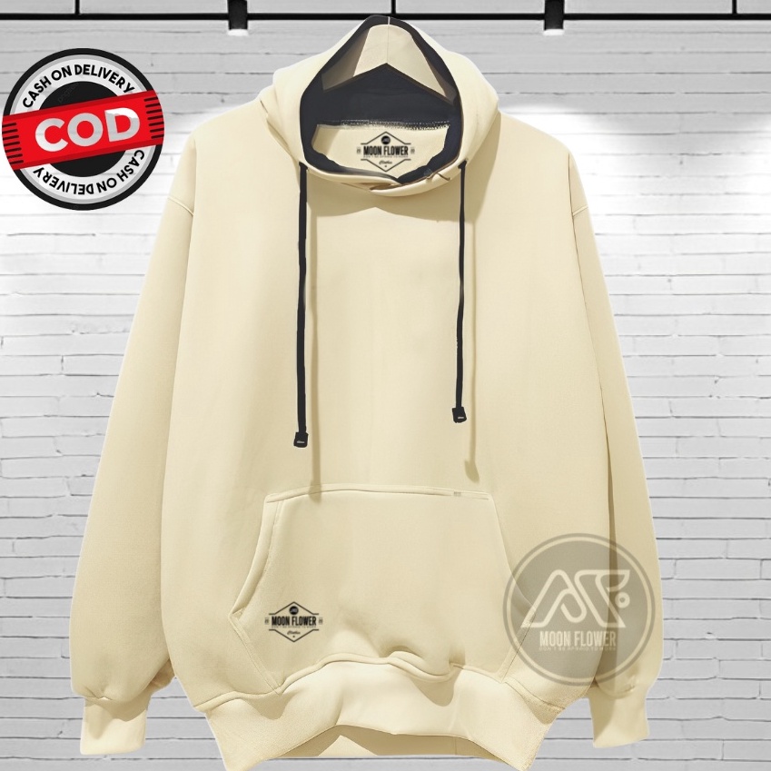 55STOK TERBATAS Sweater Polos Pria Distro Warna Cream Hodie Cowok Aesthetic Hoodie Oversize Polos Br