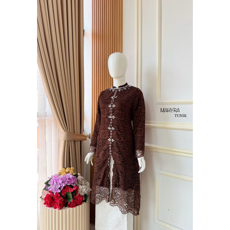 KEBAYA WARNA MAHOGHANY TERBARU//KEBAYA BRUKAT PAYET//KEBAYA PAYET BRUKAT BATU MUTIARA//KEBAYA BISA S