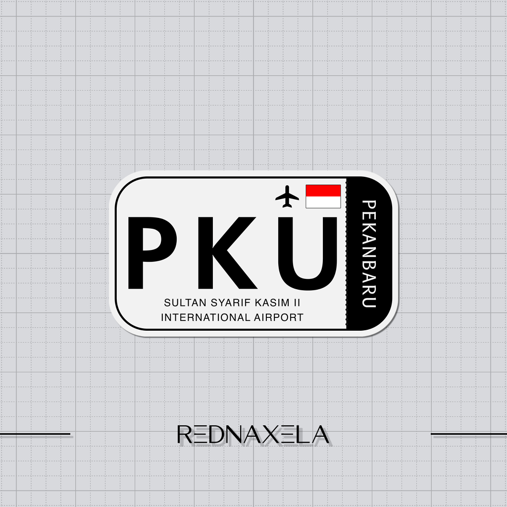 

Stiker Vinyl Sultan Syarif Kasim II International Airport Code PKU Sign Sticker