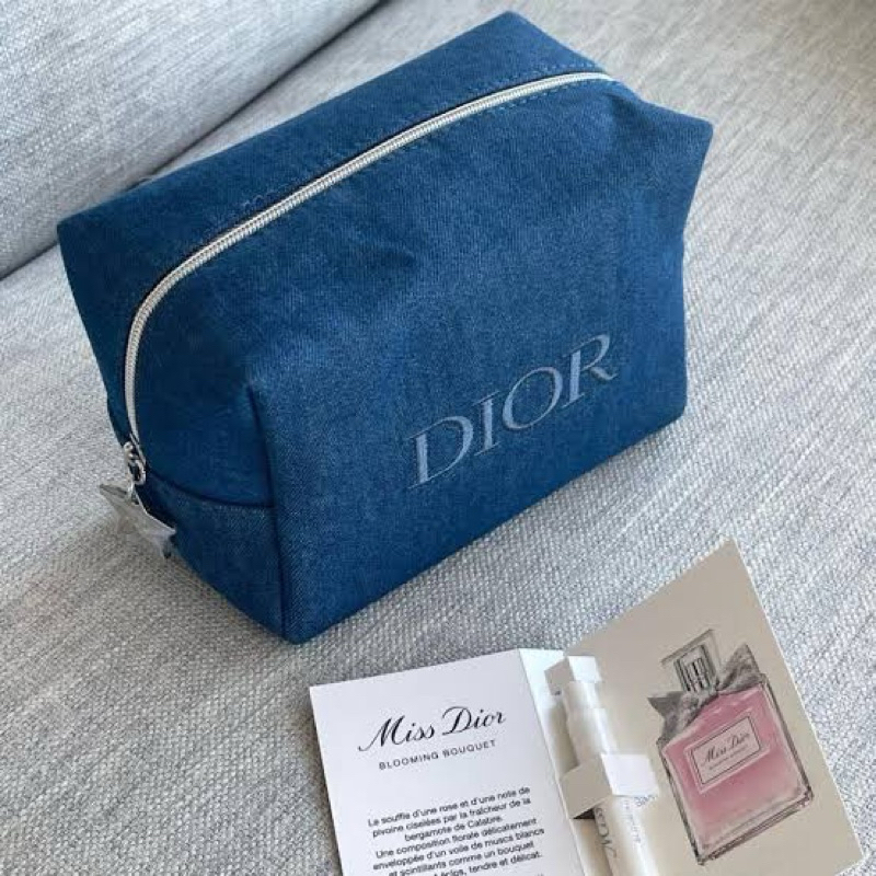 Dior beauty make up case denim