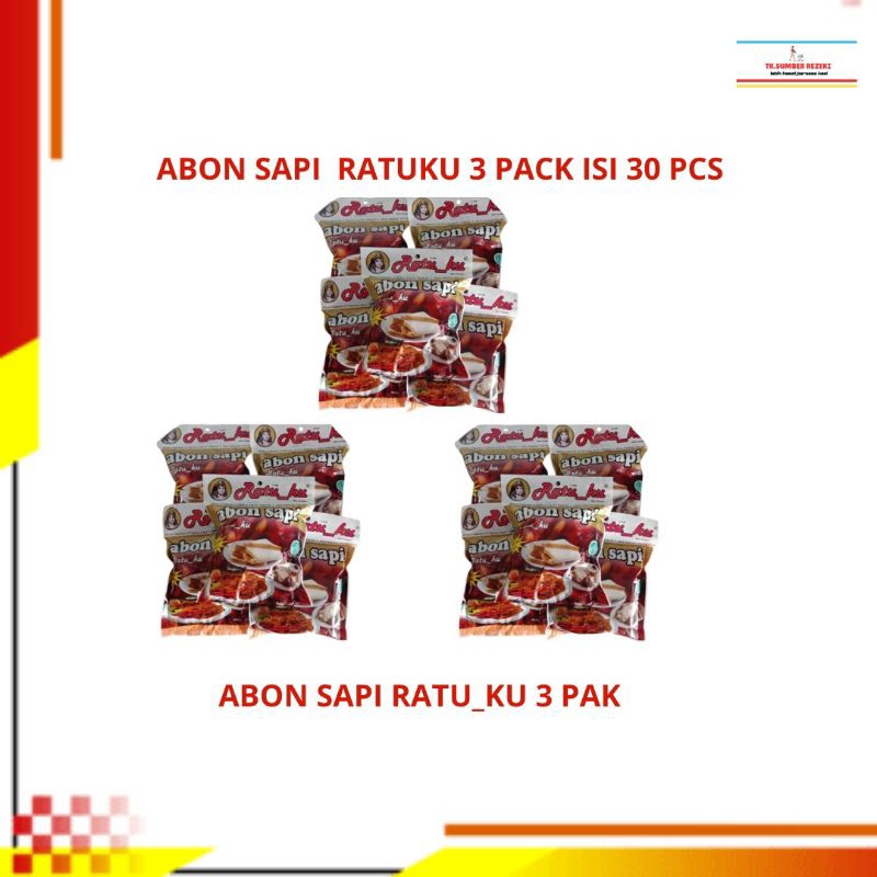 

[PAKET HEMAT ISI 3] Abon Sapi Ratu_Ku 100 Gram 1 Pack Isi 10 Bungkus PROMO MURAH