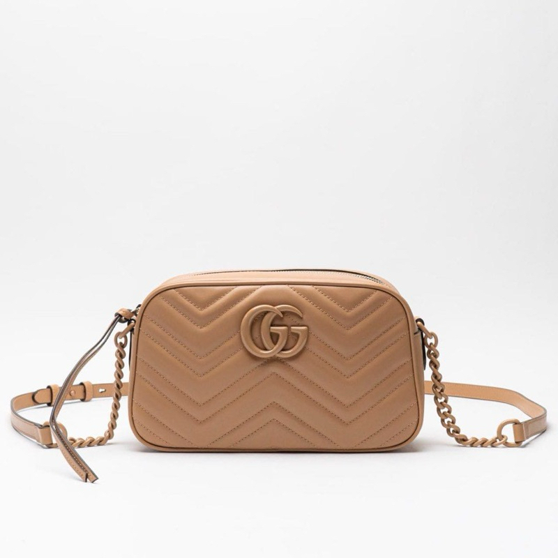 Gucci Marmont Camera bag leather natural beige
