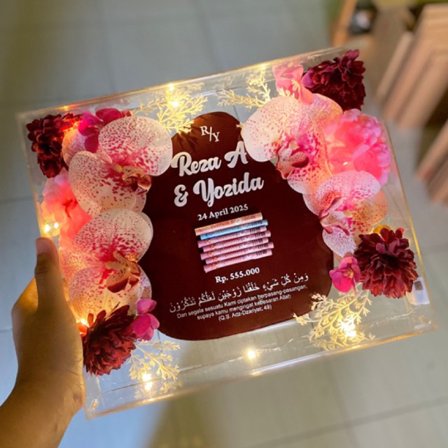 Mahar timbul akrilik/ Mahar full akrilik/Mahar anggrek