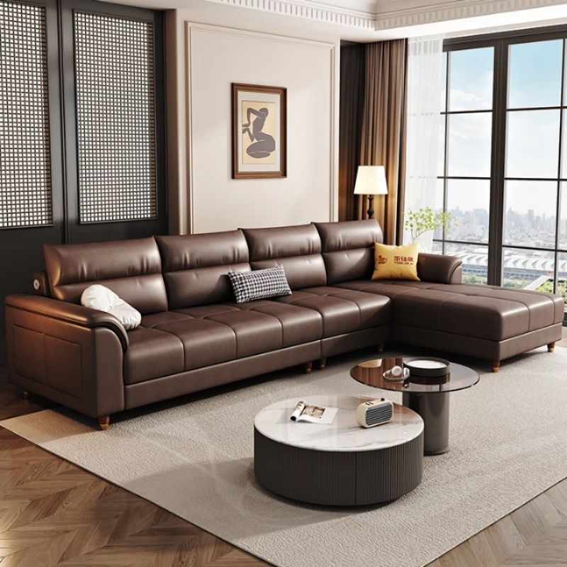 sofa kulit premium mewah elegant dan berkelas untuk ruang tamu eksklusif