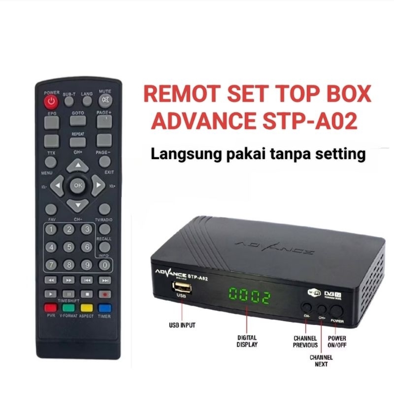 Remot STB ADVANCE STP-A02 remote set top box advance stp a02 DVB T2