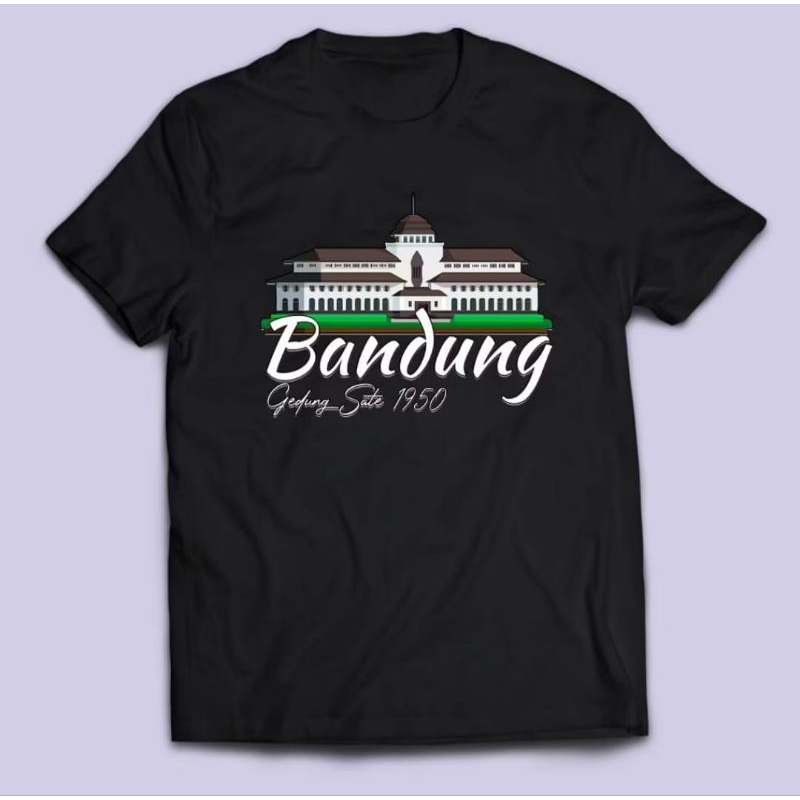 KAOS BANDUNG GEDUNG SATE 1950 CORAK GEDUNG