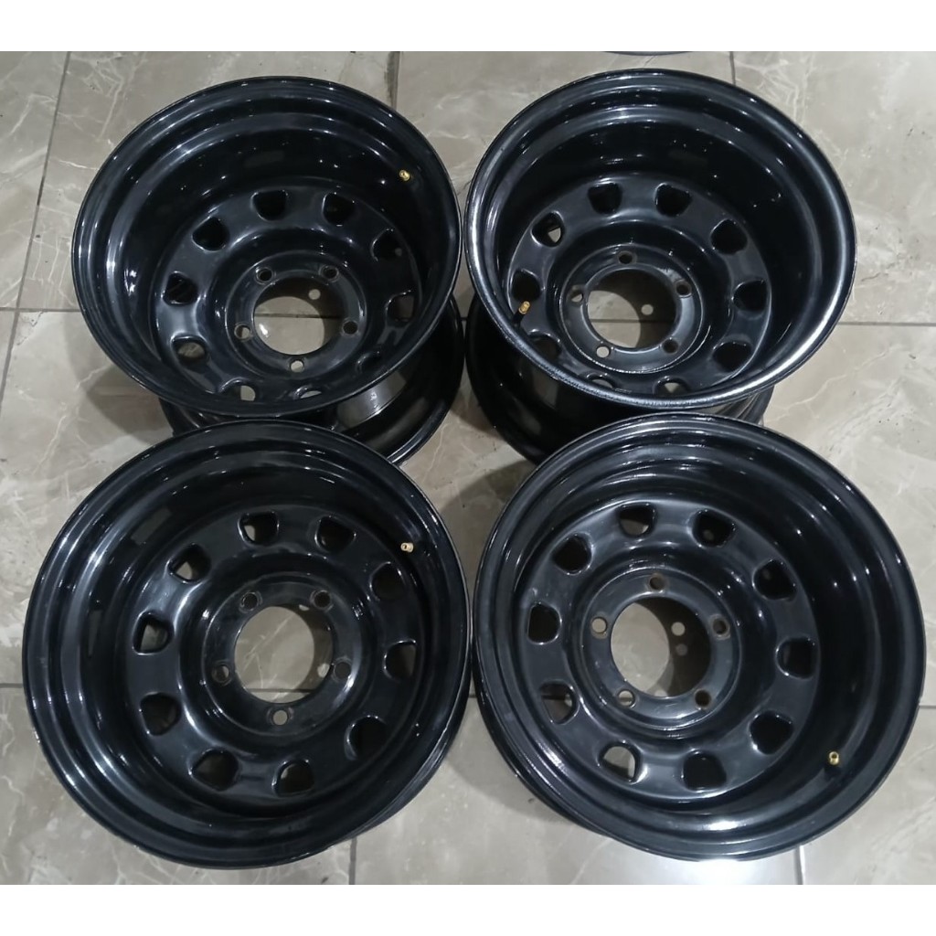 Velg Mobil Bekas Ring 15 Lubang 5 HSR MOKUPO R15X10 H5X139,7 ET-44 + BAN BARU 31X10,5