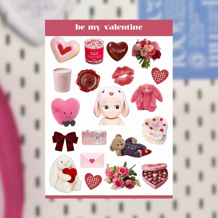 

VALENTINE CORE DECO STICKERS SHEET FOR JOURNALING