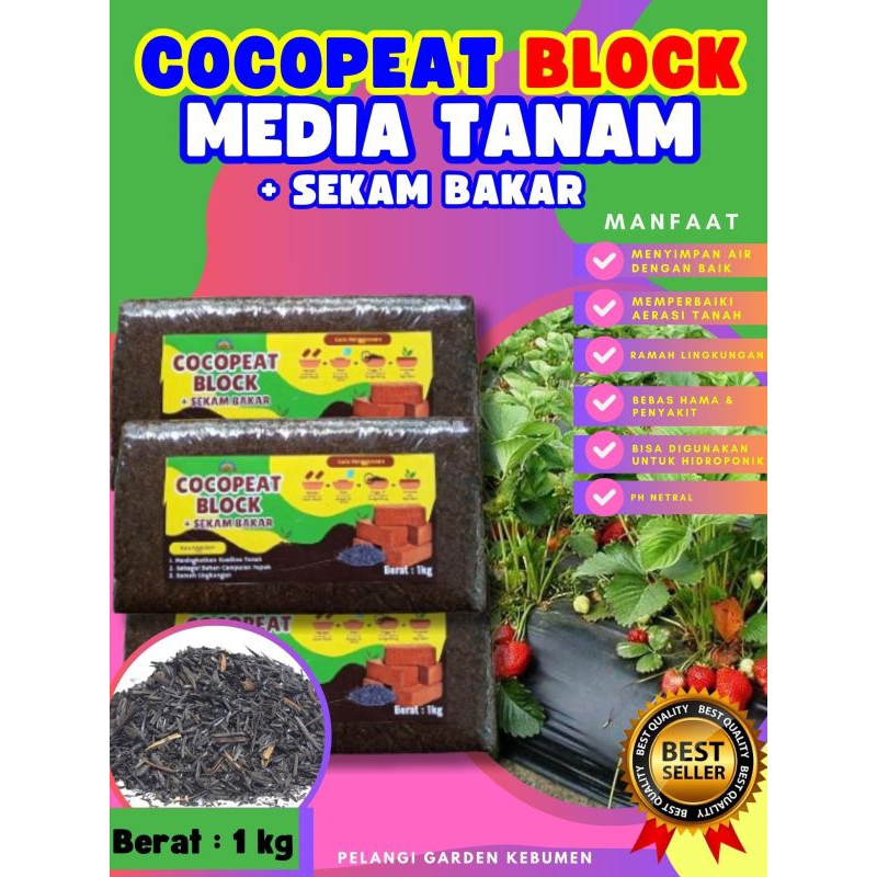 PALING HEMAT  Cocopeat Block 1Kg, Cocopeat Block 1Kg, Cocopeat Bebas Tanin