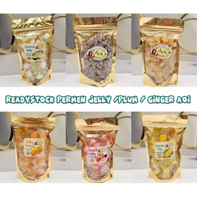 

Permen Jelly Rasa Buah Madam AOI Thailand Bangkok / Permen Jelly Mango / Peach Jelly / Durian Jelly / Coconut Jelly / Plum / Ginger AOI