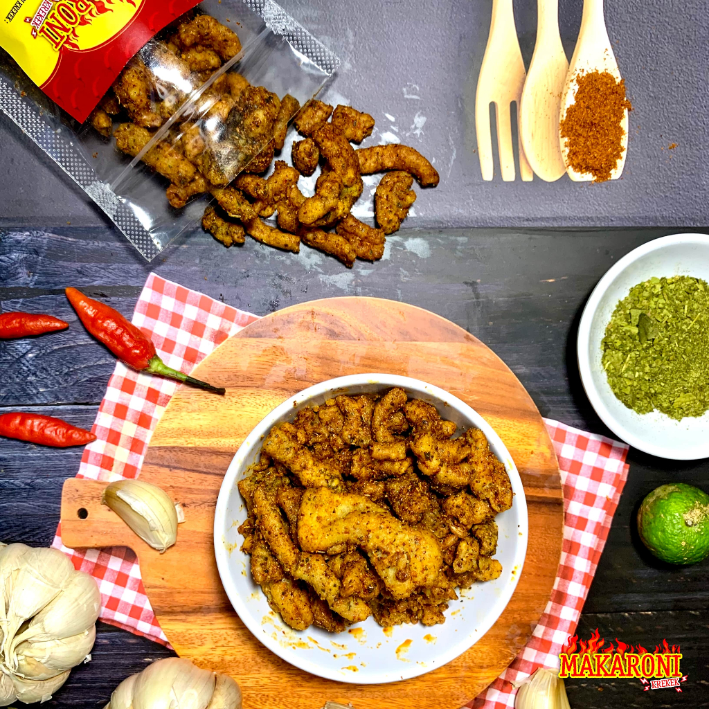 

Usus Krekek - Pedas Bawang Asin dan Pedas Daun Jeruk - 80gr, 200gr & 500gr