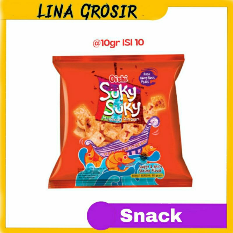 

Oishi Suky Suky Udang Pedas Manis 10gr @ isi 10pcs