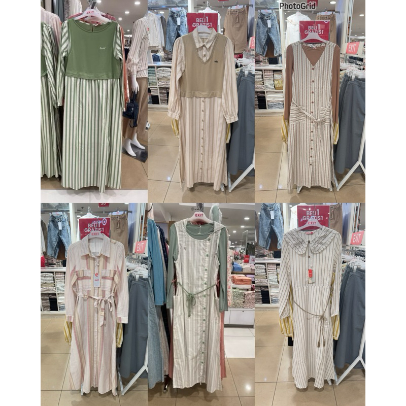 EXIT - SALE Set Overall Dress Gamis Wanita (S-XXL)
