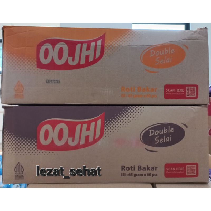 

OJJHI Roti Bakar Double Selai dan Roti Bun Isian Rasa Kopi Susu 1 dus isi 60pcs