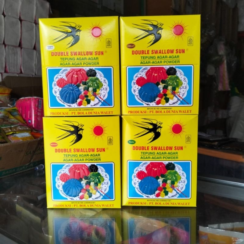 

Agar Agar Double Swallow Sun 1 Box isi 12 sachet @7gram