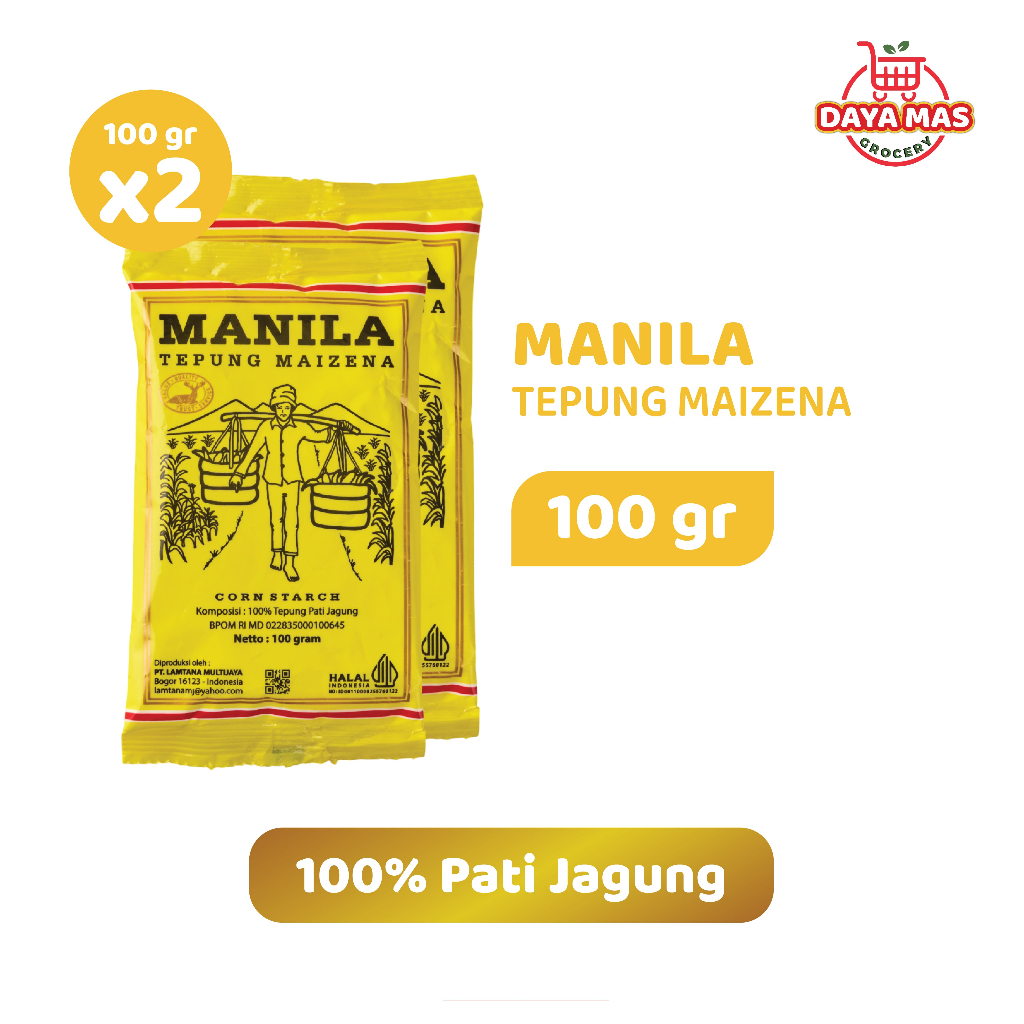 

Paketan tepung jagung manila 100 gr 2 pcs | bundling Maizena Manila 100 gr